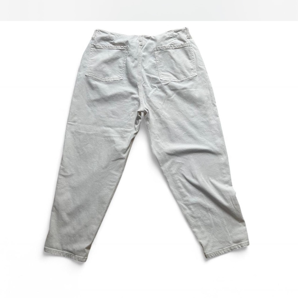 |Eileen Fisher| High-wasted White Organic Cotton Chino Tapered Pant Plus Size 18